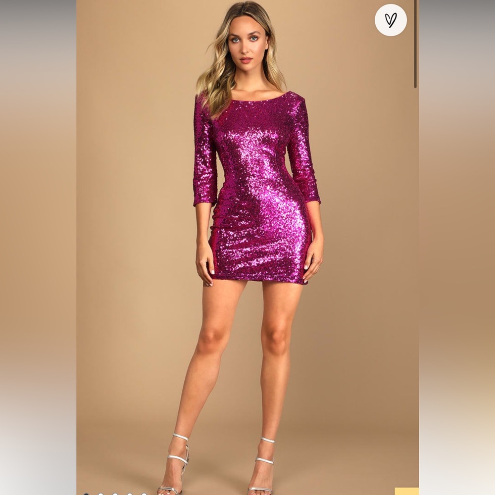 Lulu's pink sequent cocktail dress! NWT